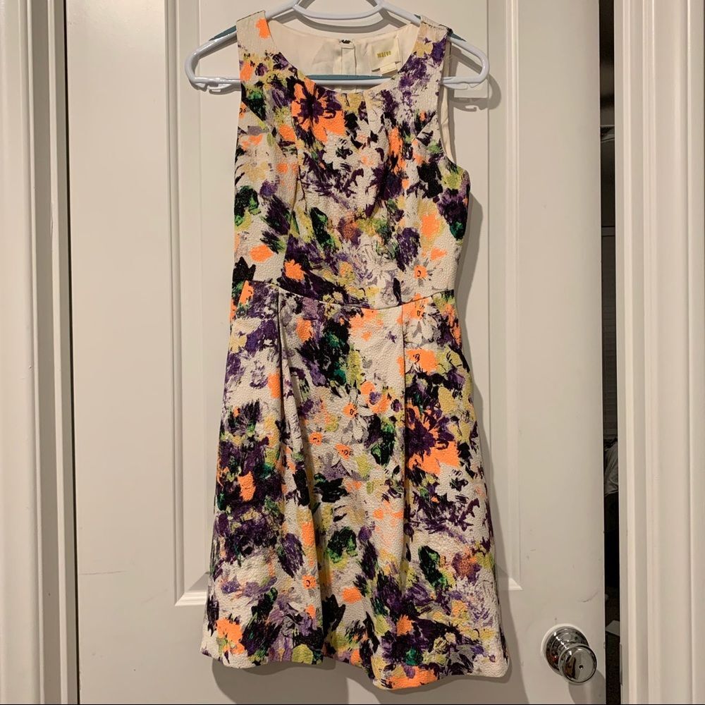 Anthro Mauve Abstract Dress